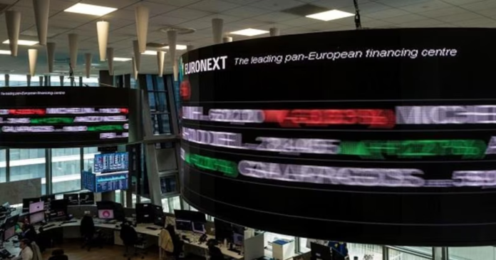 European shares slip