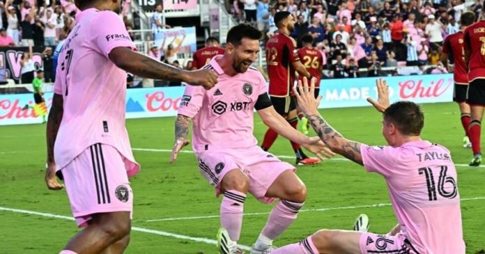 Lionel Messi scores twice