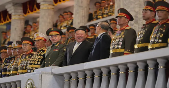 Russian Chinese join Kim Jong at military parade