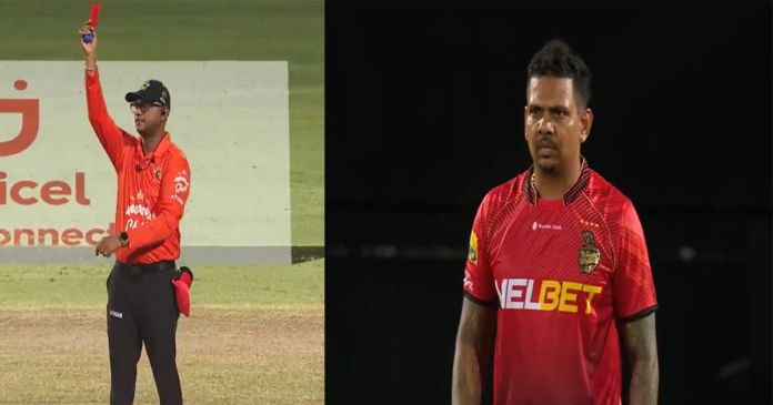 Narine recipient red card in CPL