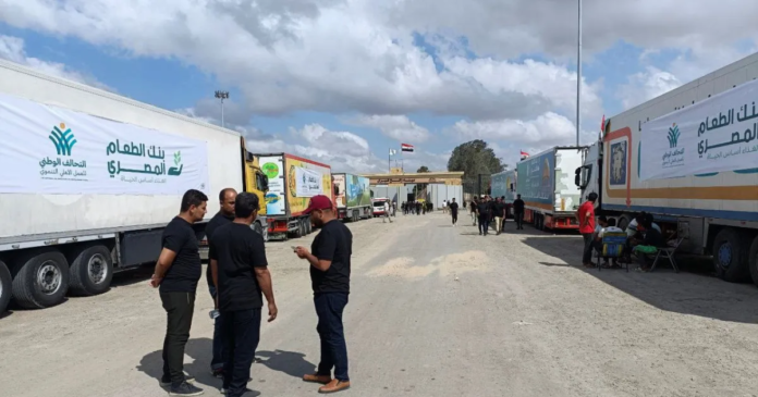 Humanitarian aid entering Gaza