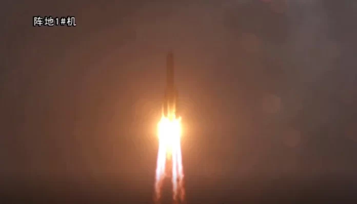 A-moment-when-Chinas-Long-March-5-rocket-carrying-iCube-Qamar-was-launched-in-space-on-May-3-2024-in-this-still-taken-from-a-video